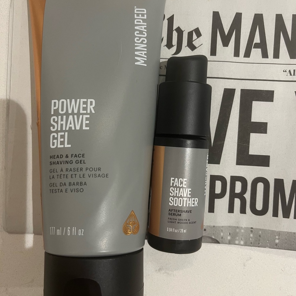 Manscaped Power Shave Gel and Face Shave Soother Set
